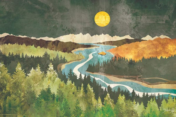 Pine Trees: Mountain Moonlight by Marla Rae
