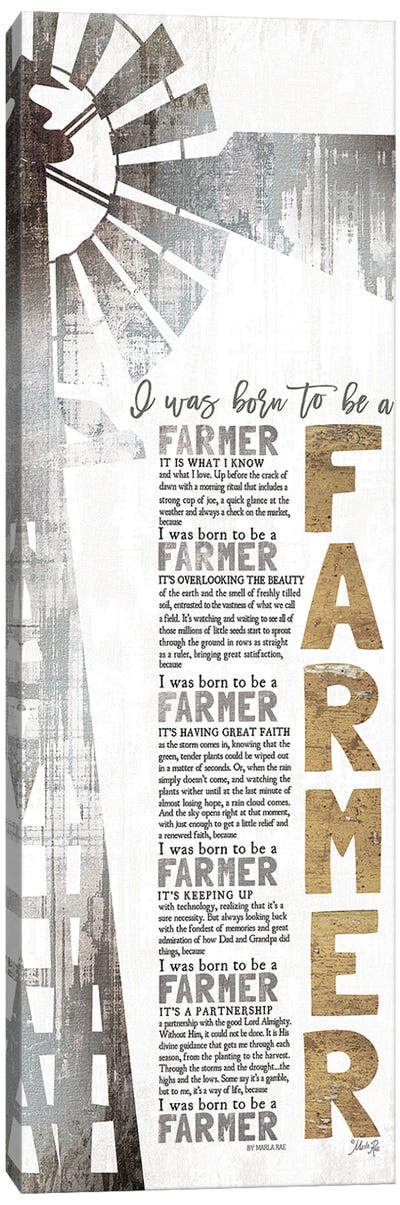 Born To Be A Farmer Canvas Art Print - Marla Rae