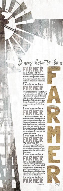 Born To Be A Farmer by Marla Rae wall art