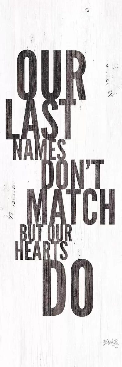 Our Last Names by Marla Rae canvas print