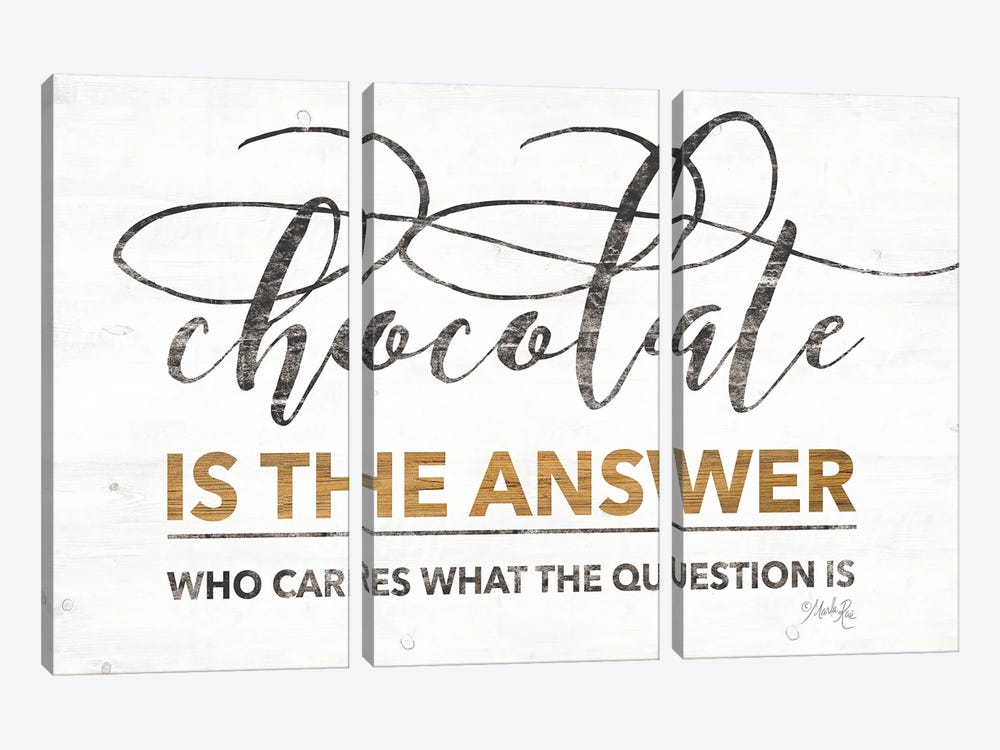 Chocolate is the Answer by Marla Rae 3-piece Canvas Wall Art