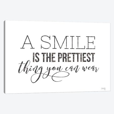 A Smile is the Prettiest Thing You Can Wear Canvas Print #MRR80} by Marla Rae Canvas Wall Art