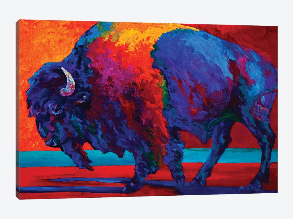 Abstract Bison by Marion Rose 1-piece Canvas Print