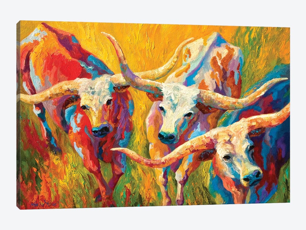 Dance Of The Longhorns by Marion Rose 1-piece Canvas Artwork