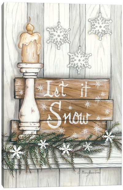 Let It Snow Snowflakes Canvas Art Print