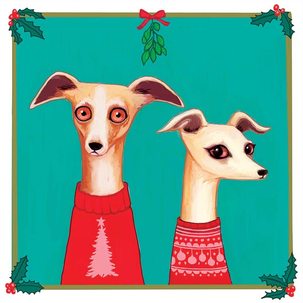 Christmas Animals: Whippets by Melanie Schultz