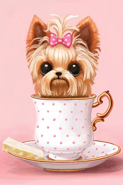 Kitchen: Yorkie In A Teacup by Melanie Schultz