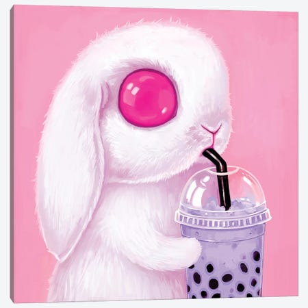 Bubble Tea Bunny Canvas Print #MSC24} by Melanie Schultz Canvas Print