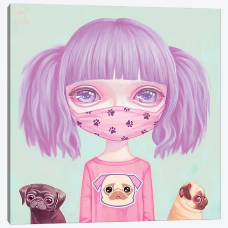 Pug Life Canvas Print #MSC29} by Melanie Schultz Canvas Artwork
