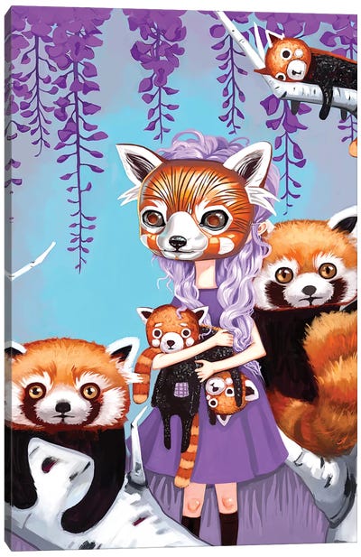 Red Pandas Canvas Art Print - Red Panda Art