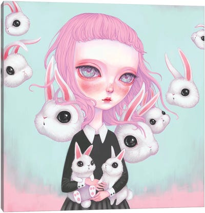 Bunny Girl Canvas Art Print - Melanie Schultz