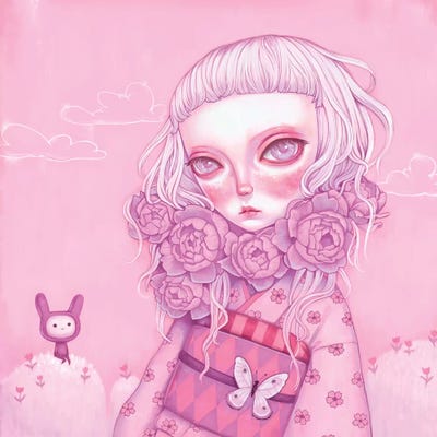 Pink Planet by Melanie Schultz framed canvas print