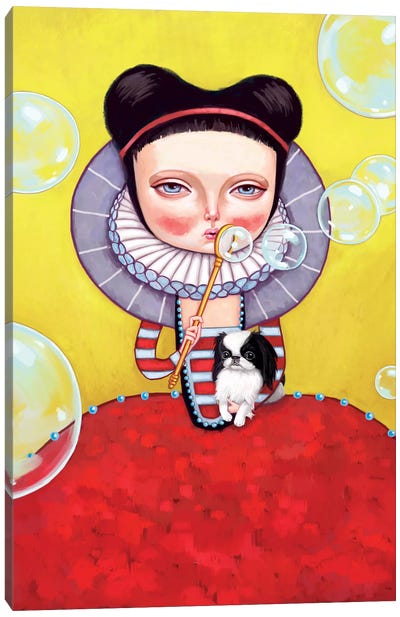Girl Who Blew Bubbles Canvas Art Print - Prints Charming