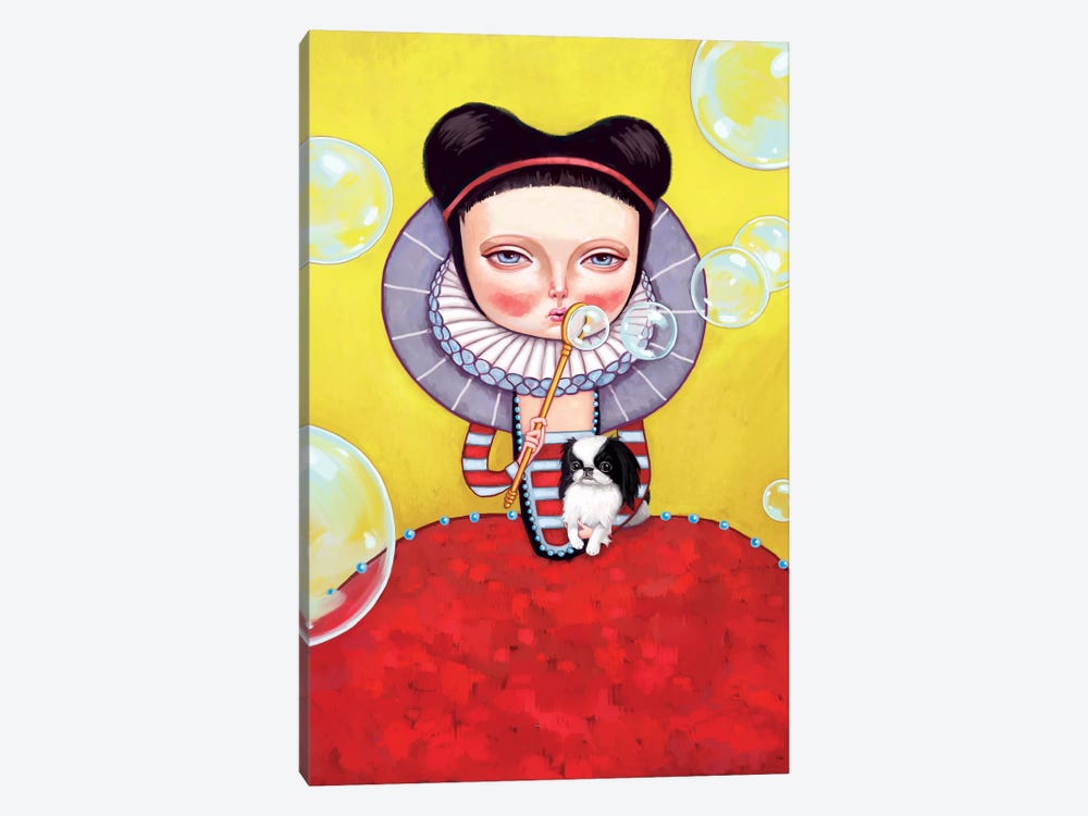 Girl Who Blew Bubbles by Melanie Schultz 1-piece Canvas Art Print
