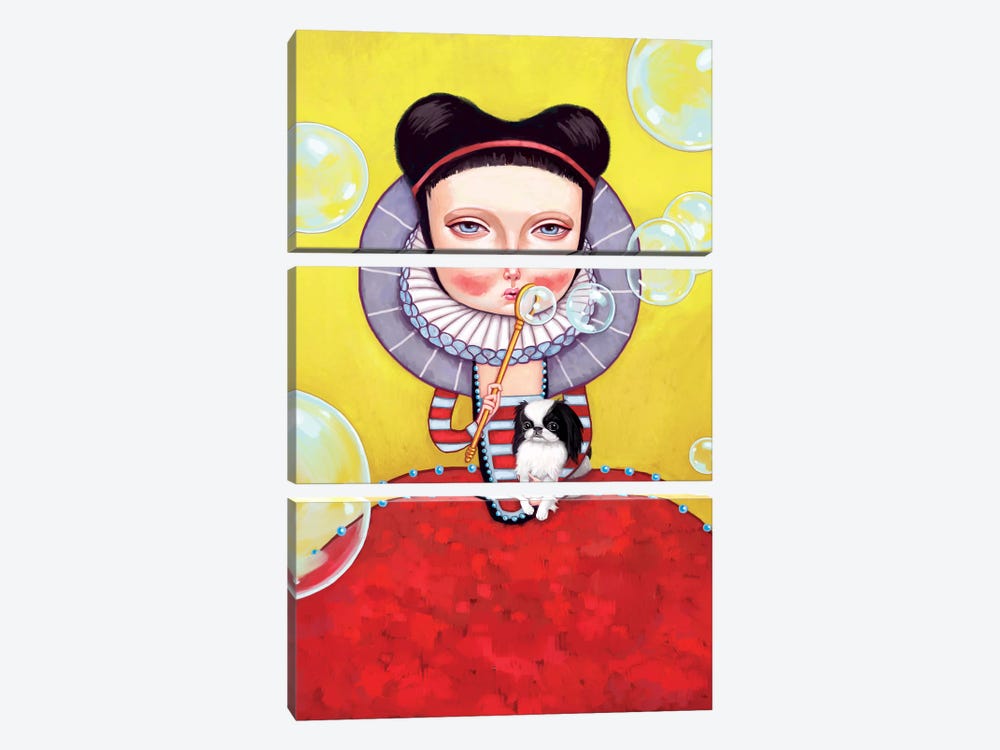 Girl Who Blew Bubbles by Melanie Schultz 3-piece Canvas Art Print