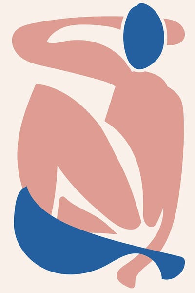 Deconstructed Blue and Pink Figure by Mambo Art Studio metal wall art