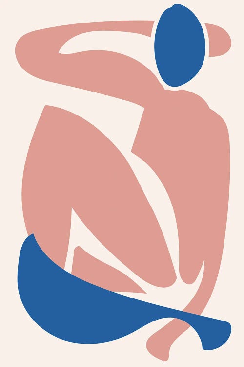 Deconstructed Blue and Pink Figure