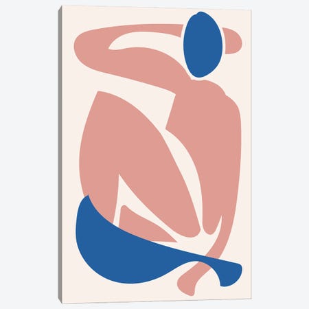 Deconstructed Blue and Pink Figure Canvas Print #MSD102} by Mambo Art Studio Art Print