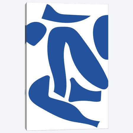 Deconstructed Blue Figure Detail Canvas Print #MSD104} by Mambo Art Studio Canvas Artwork