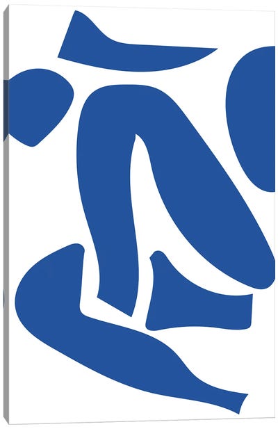 Deconstructed Blue Figure Detail Canvas Art Print - All Things Matisse