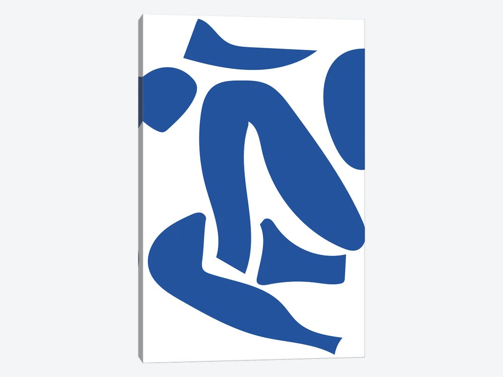 Deconstructed Blue Figure Detail by Mambo Art Studio 1-piece Art Print