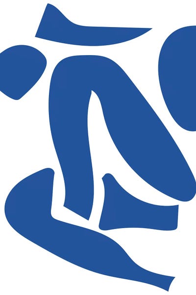 All Things Matisse: Deconstructed Blue Figure Detail by Mambo Art Studio