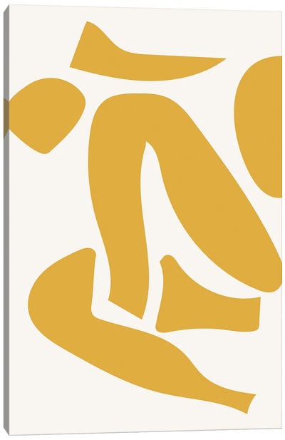 Deconstructed Body Detail Yellow Canvas Art Print - Scandinavian Décor