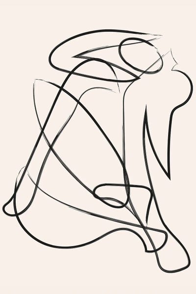 Mambo Art Studio: Deconstructed Lines Figure Natural by Mambo Art Studio