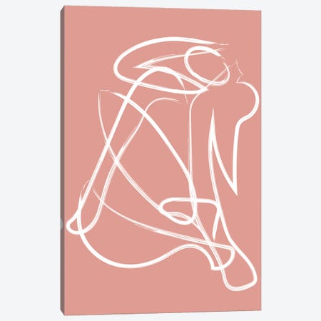 Deconstructed Lines Figure Pink Canvas Print #MSD108} by Mambo Art Studio Canvas Art Print