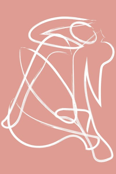 Mambo Art Studio: Deconstructed Lines Figure Pink by Mambo Art Studio