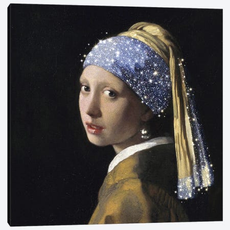 Girl With A Pearl Earring Canvas Print #MSD112} by Mambo Art Studio Canvas Wall Art