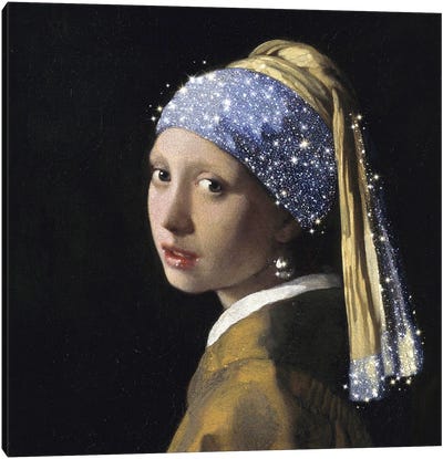 Girl With A Pearl Earring Canvas Art Print - Girl with a Pearl Earring Reimagined