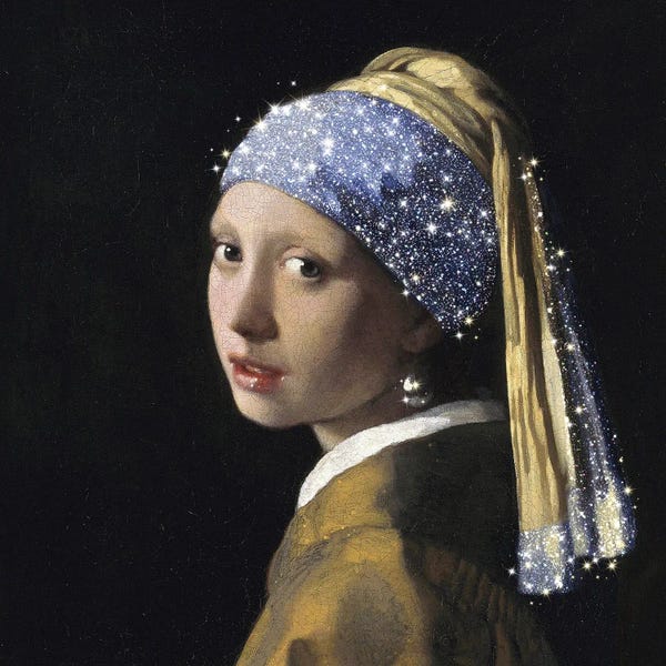 The Glitterati: Girl With A Pearl Earring by Mambo Art Studio