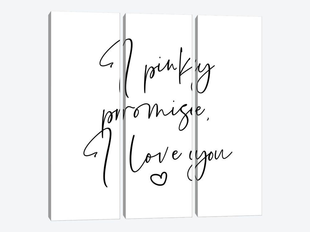 I Pinky Promise I Love You by Mambo Art Studio 3-piece Canvas Print