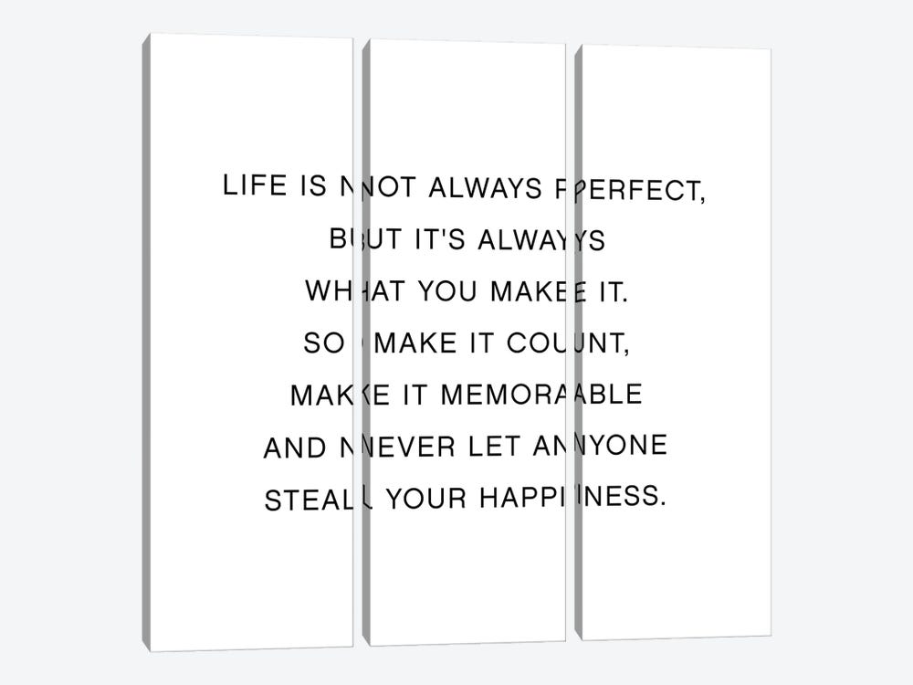 Life Is Not Always Perfect by Mambo Art Studio 3-piece Canvas Print