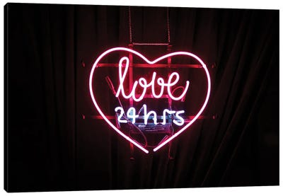 Love Neon Sign Canvas Art Print - Neon Typography