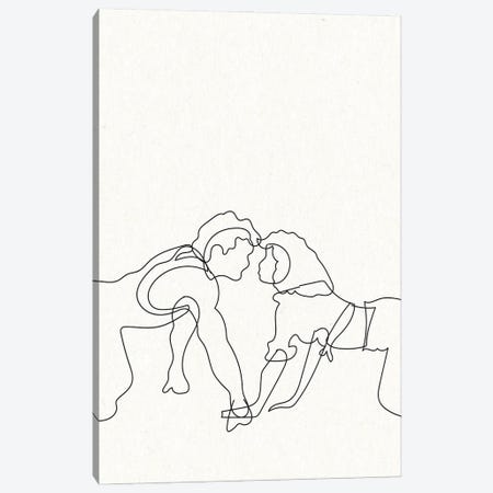 Dirty Dancing Outline Canvas Print #MSD11} by Mambo Art Studio Canvas Artwork