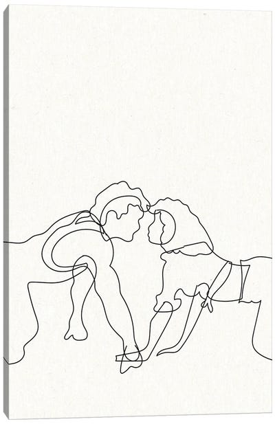 Dirty Dancing Outline Canvas Art Print - Romance Movie Art