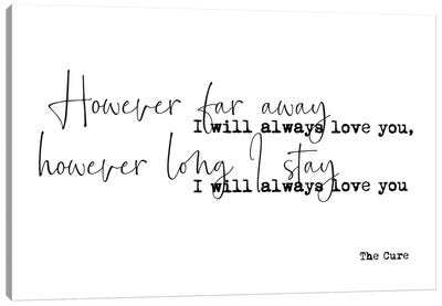Love Song Lyrics Canvas Art Print - Love Typography