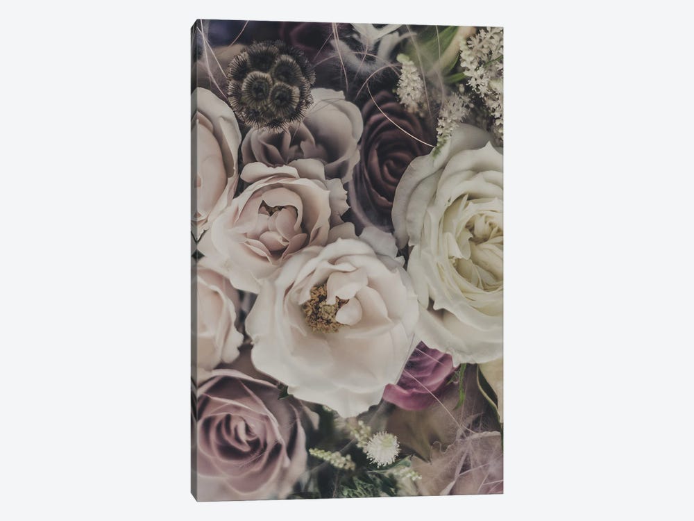 Roses and Dry Flowers Bouquet by Mambo Art Studio 1-piece Canvas Print