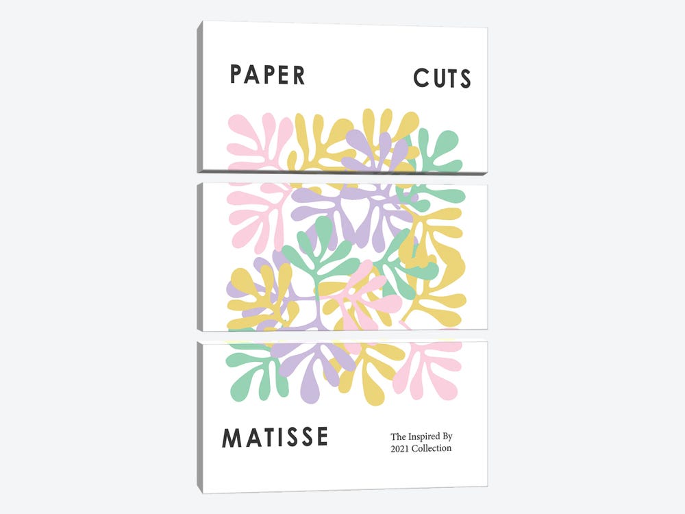 Paper Cuts Pastels by Mambo Art Studio 3-piece Canvas Artwork