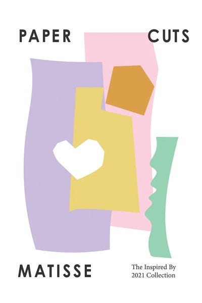 Paper Cuts Pastels Heart by Mambo Art Studio metal wall art