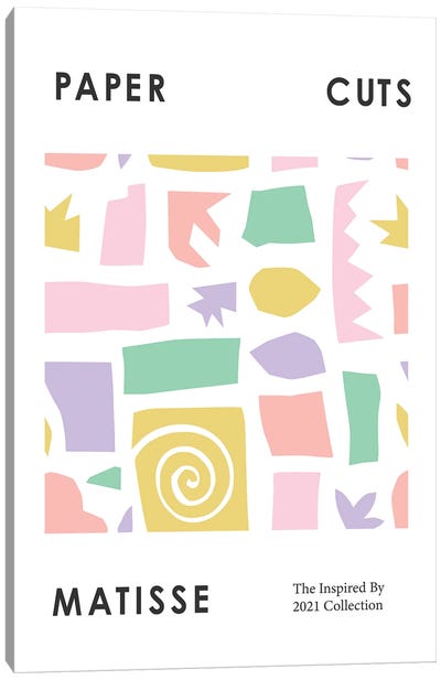 Paper Cuts Pastels Pattern Canvas Art Print - The Cut Outs Collection