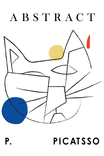 Mambo Art Studio: Picatsso Cat Line Art by Mambo Art Studio