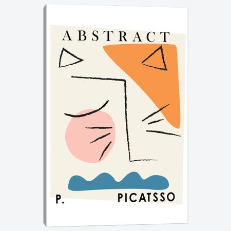 Picatsso Cat Abstract Line Art Canvas Print #MSD142} by Mambo Art Studio Canvas Print