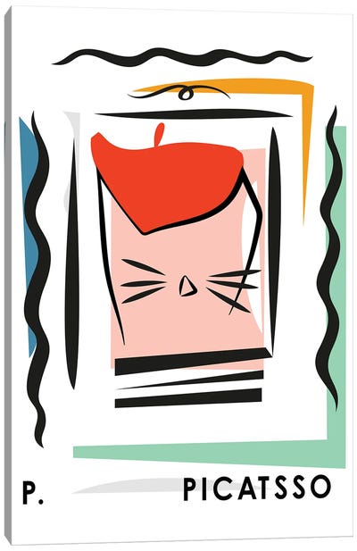 Picatsso Cat Poster Canvas Art Print - Mambo Art Studio