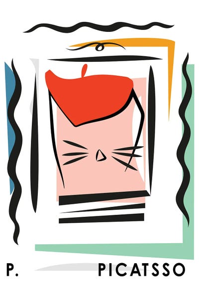 Mambo Art Studio: Picatsso Cat Poster by Mambo Art Studio