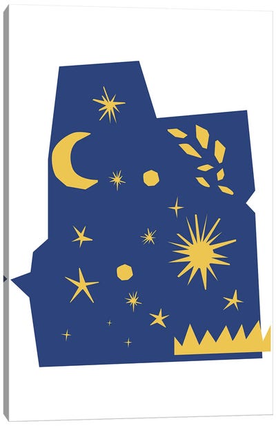 Night Sky Cut Out Shapes Canvas Art Print - The Cut Outs Collection