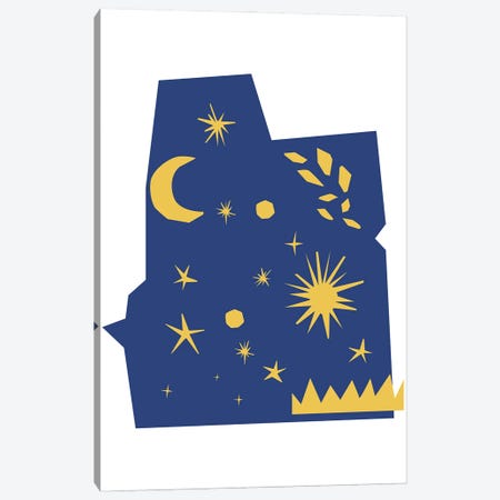 Night Sky Cut Out Shapes Canvas Print #MSD145} by Mambo Art Studio Canvas Wall Art