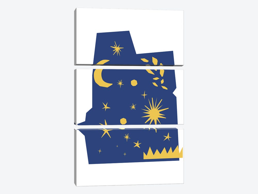 Night Sky Cut Out Shapes by Mambo Art Studio 3-piece Canvas Art